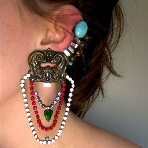Clip on ear climber earrings